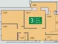 ЖК Соловьиная роща, планировка трёхкомнатной квартиры